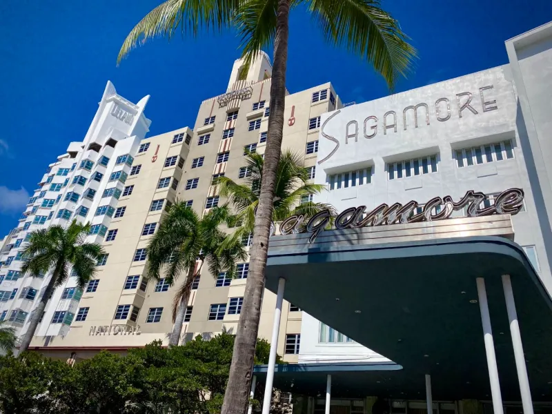 Sagamore Hotel sign on Collins Avenue, South Beach, Miami Beach