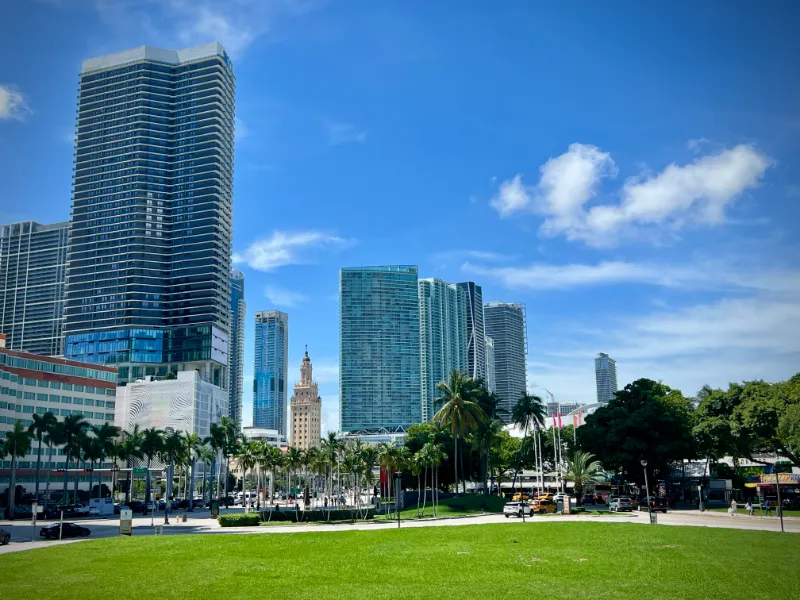 Freedom Tower and Downtown Miami towers from Bayfront Park