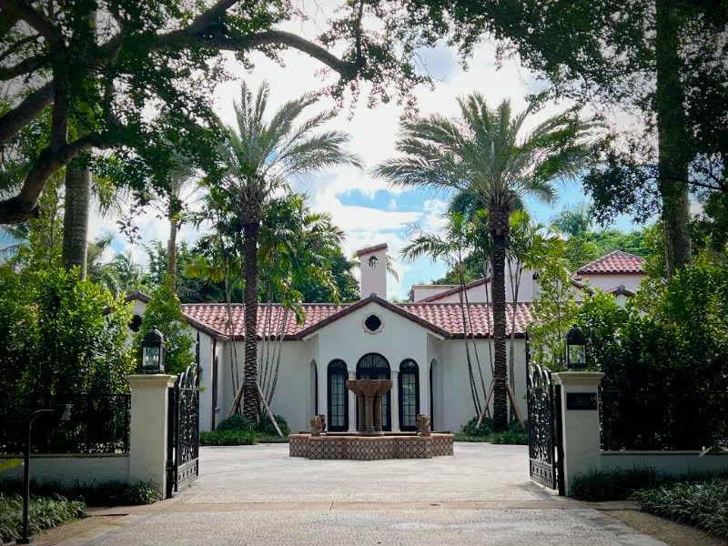 Mediterranean Revival house with a tiled fountain in Coral Gables, Miami-Dade